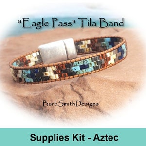Supplies Kit (Tutorial Sold Separately)-"Eagle Pass" Tila Band Bracelet Kit-Magnetic Clasp Choice-Aztec Picasso (AZT)