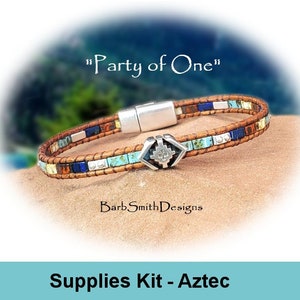 Kit de suministros (tutorial se vende por separado)-Kit de pulsera &quot;Party of One&quot;-Rhombus Slider-Aztec (AZT)
