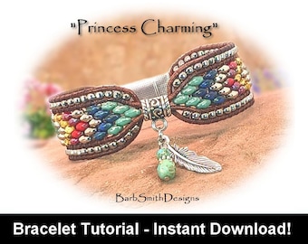 Bracelet Tutoriel-"Princesse Charmante" Bracelet w/Magnetic Clasp-Intermediate-Supplemental Basics Tutorial-Instant Digital Download PDF