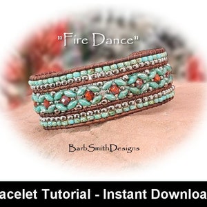 Armbandshandledning för armbandet "Elddans" - Medel/Avancerad nivå - Inkluderar handledningen "Barbs grunder" - Direkt PDF-nedladdning