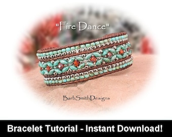 Bracelet Tutorial for the "Fire Dance" Bracelet-Intermediate/Advanced Skill Level-Includes "Barb's Basics" Tutorial-Instant PDF Download