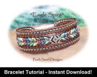Bracelet Tutorial for the &quot;Eagle Spirit&quot; Bracelet-Intermediate/Advanced-Includes Supplemental Basics Tutorial-Instant Digital Download PDF