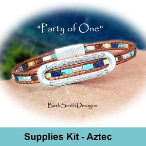 Kit de suministros (el tutorial se vende por separado) - Kit de pulsera &quot;Party of One&quot; - Deslizador de marco suroeste - Azteca (AZT)