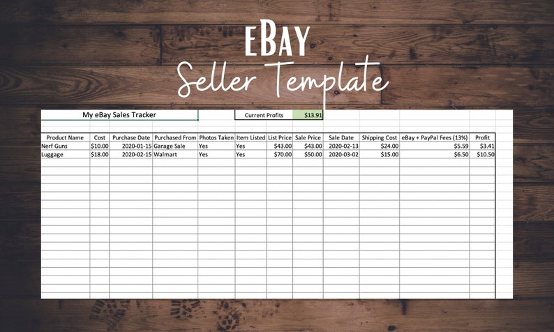 EBay Inventory Sales Profit Tracker eBay Template | Etsy