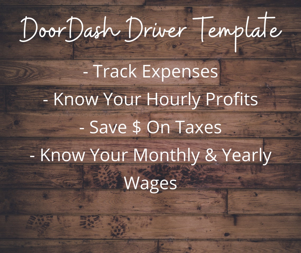 DoorDash Driver Monthly Stats Profit Excel Template Etsy