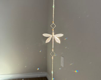 Dragonfly Crystal Sun Catcher for windows Handmade Hanging Decor for Home or Garden Suncatcher prism rainbows gift for mom housewarming
