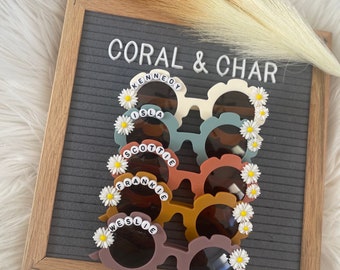 Children personalized Sunglasses, girls sunnies, flower sunglasses, hippie sunglasses, flower child, outdoor beach eyewear, groovy glasses