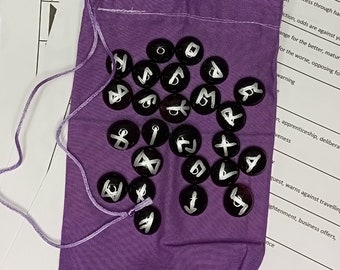 Beginners Black Glass Rune Kit -- Ready to Ship!