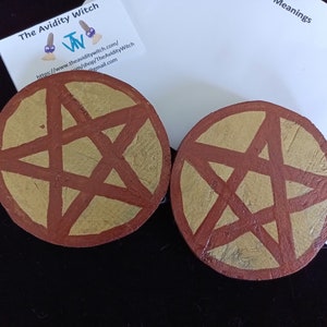 Gold and Copper Wooden Pentacle Wall Art -- Ready to Ship!