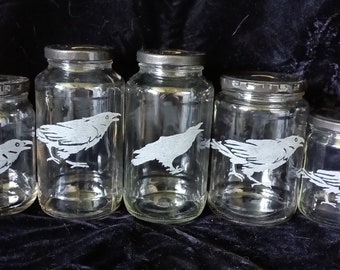 Large and Intricate Crow Jar -- Ready to Ship!