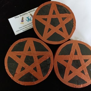Black and Copper Wooden Pentacle Wall Art -- Ready to Ship!