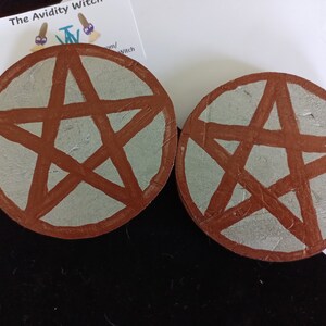 Silver and Copper Wooden Pentacle Wall Art -- Ready to Ship!