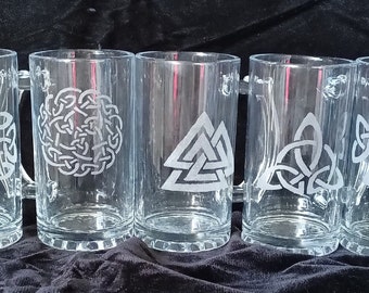 Pint Size Etched Beer Mug -- Ready to Ship!