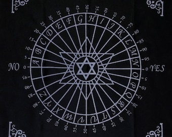 Mantel de péndulo, tapiz de Wicca, tapiz cuadrado de adivinación, mantel de cartas del oráculo