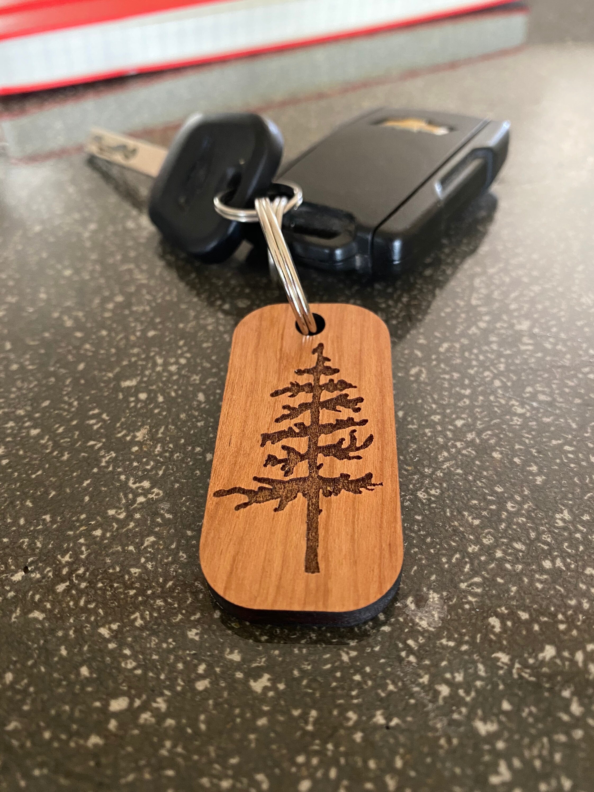 Pine Tree Keychain Etsy