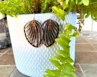 Tropical Palm Leaf Earrings