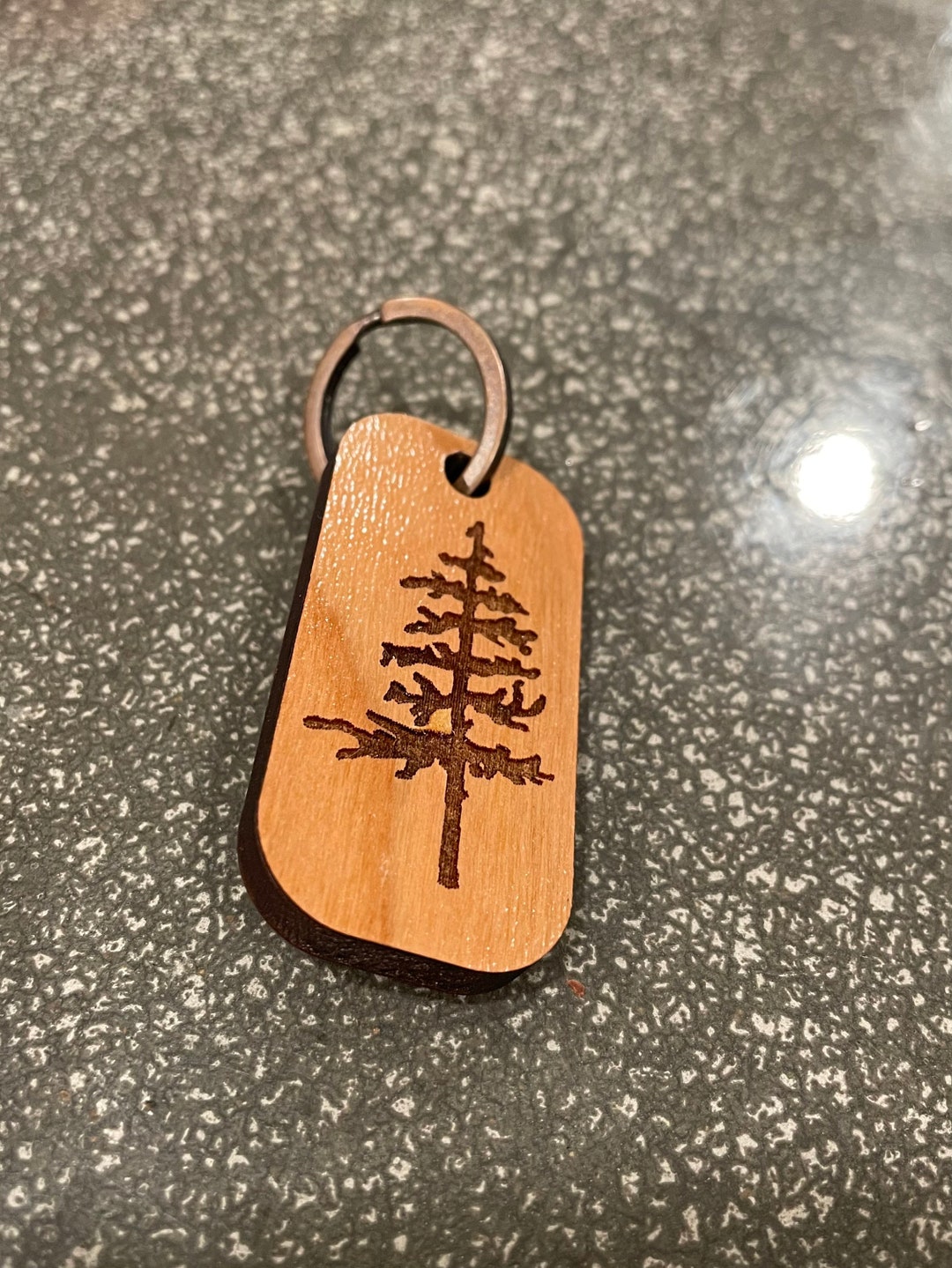 Pine Tree Keychain Etsy
