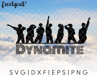 Dancing BTS Dynamite SVG Cut File Template for Cricut, Silhouette, Cutting Machines, Kpop BTS Logo Clipart, bts silhouette svg