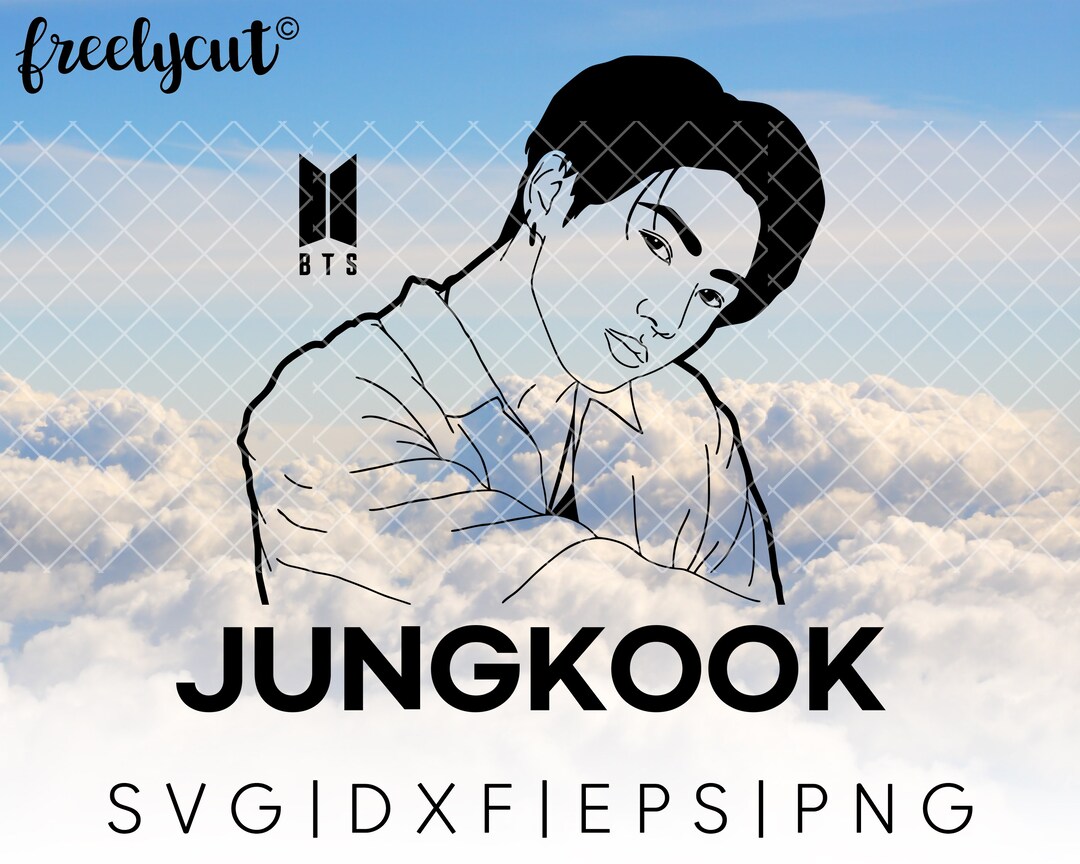 BTS Jungkook Portrait SVG Cut File Template for Cricut, Silhouette