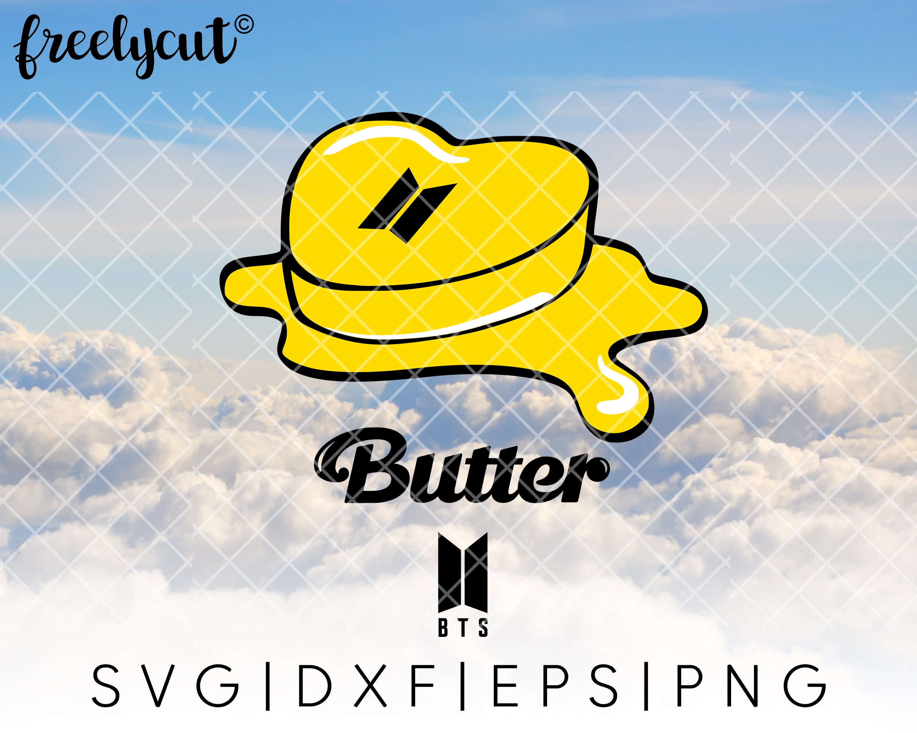 BTS Layered Butter Logo Package SVG Cut File Template for Etsy
