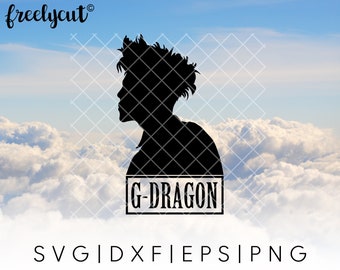 Kpop G-Dragon Cut File Template for Cricut, Silhouette, Cutting Machines, gdragon silhouette svg, kpop logo clipart, bigbang gdragon svg