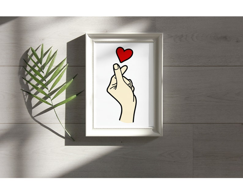 Download K-Pop Finger Heart SVG Cut File Template for Cricut | Etsy