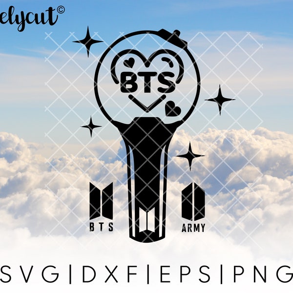 BTS Army Bomb Lightstick SVG Cut File Template for Cricut, Silhouette, Cutting Machines, bts army bomb SVG, bts army clipart, bts svg