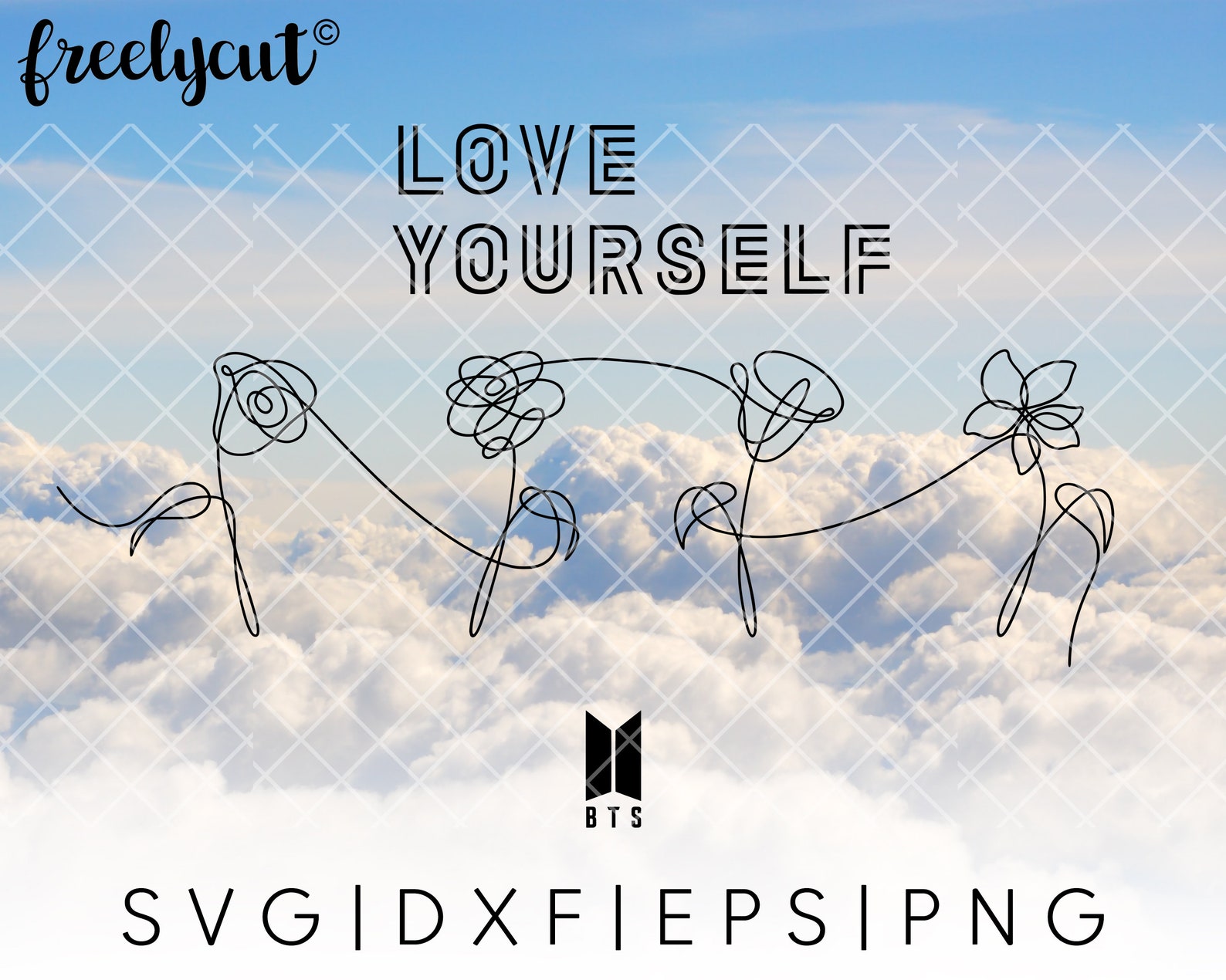 BTS Love Yourself Flowers Package SVG Cut File Template for Etsy