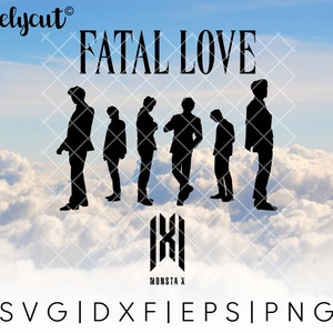Monsta X Fatal Love SVG Cut File Template for Cricut, Silhouette, Cutting Machines, Monsta X silhouette SVG, Monsta X logo clipart, kpop svg