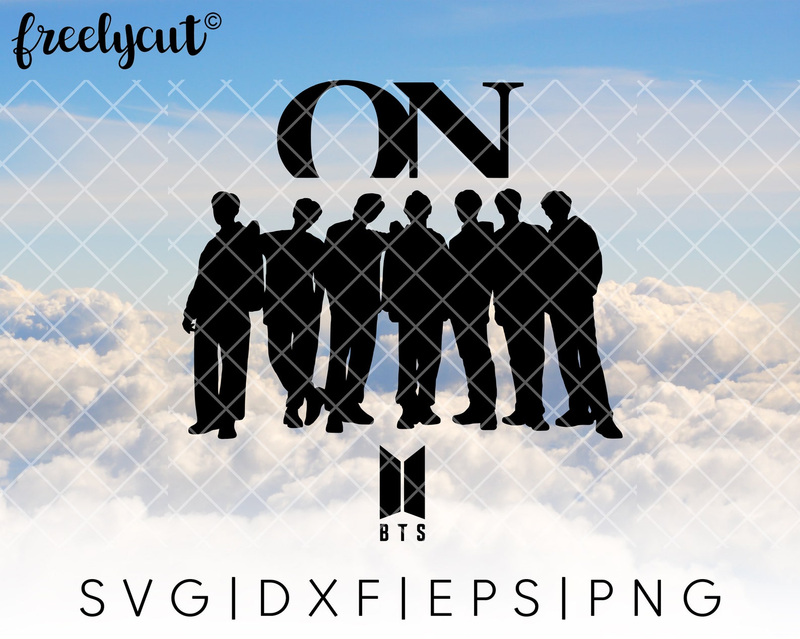 BTS On SVG Cut File Template for Cricut Silhouette Cutting