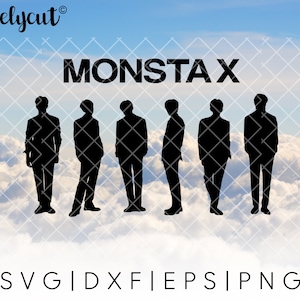 Kpop Monsta X SVG Cut File Template for Cricut, Silhouette, Cutting Machines, Monsta X Logo Clipart, Monsta X silhouette svg, kpop svg