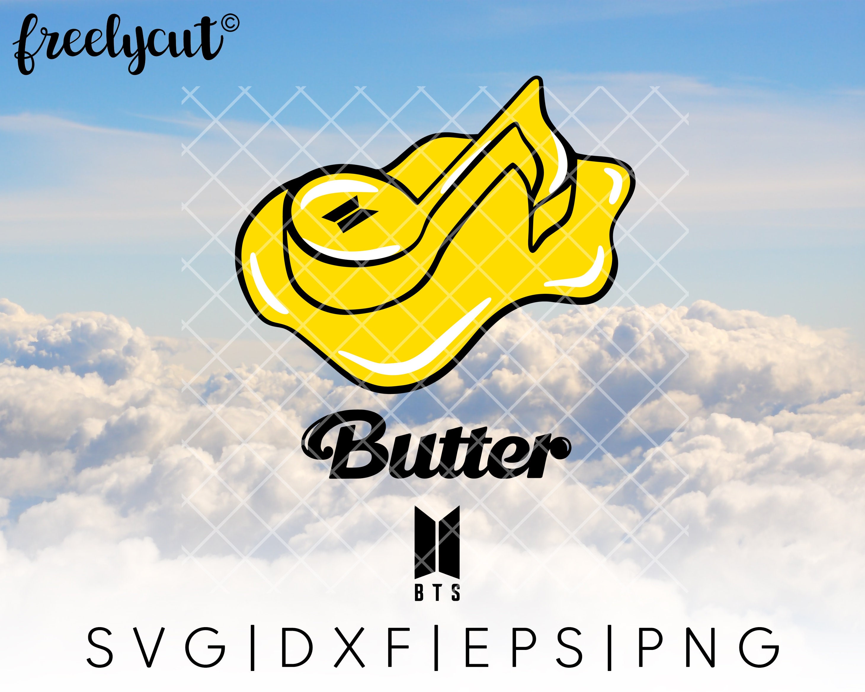 BTS Layered Butter Logo Package SVG Cut File Template for Etsy