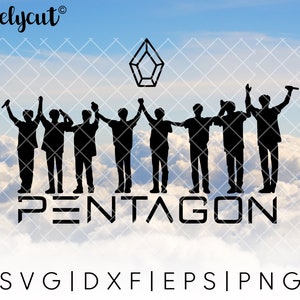 Kpop Pentagon Concert SVG Cut File Template for Cricut, Silhouette, Cutting Machines, Pentagon logo clipart, kpop pentagon silhouette svg