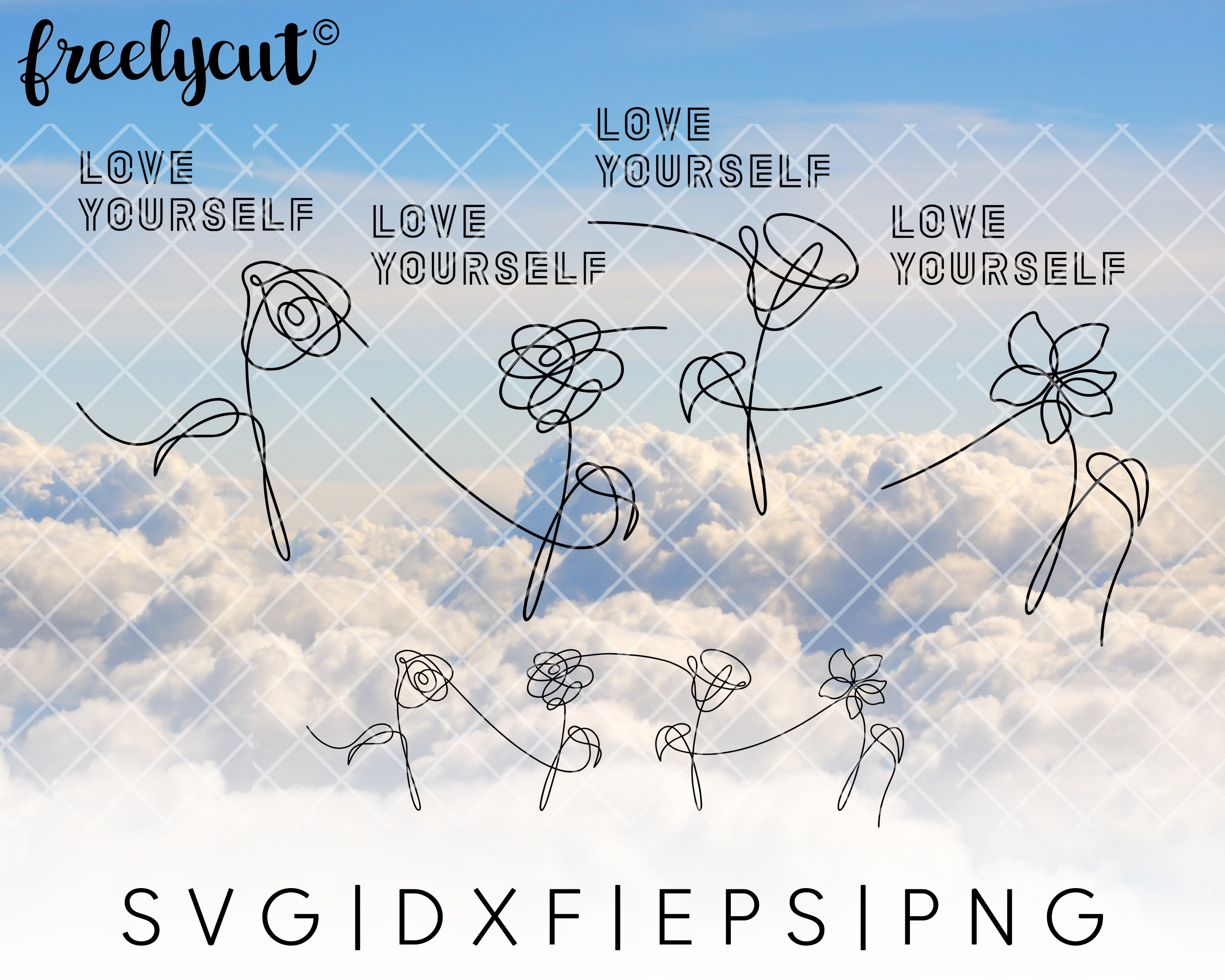 BTS Love Yourself Flowers Package SVG Cut File Template for Etsy