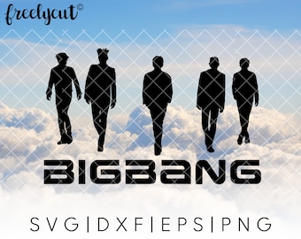 Kpop Bigbang SVG Cut File Template for Cricut, Silhouette, Cutting Machines, kpop bigbang silhouette svg, bigbang clipart, kpop png