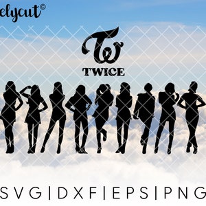 Kpop TWICE SVG Cut File Template for Cricut, Silhouette, Cutting Machines, kpop girl group silhouette svg, twice clipart
