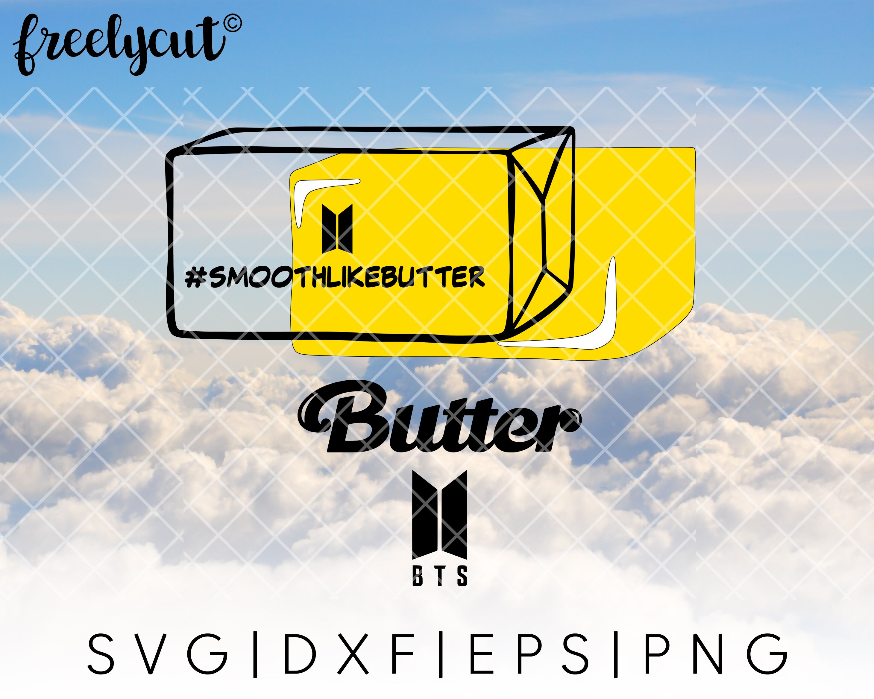 BTS Layered Butter Logo Package SVG Cut File Template for | Etsy