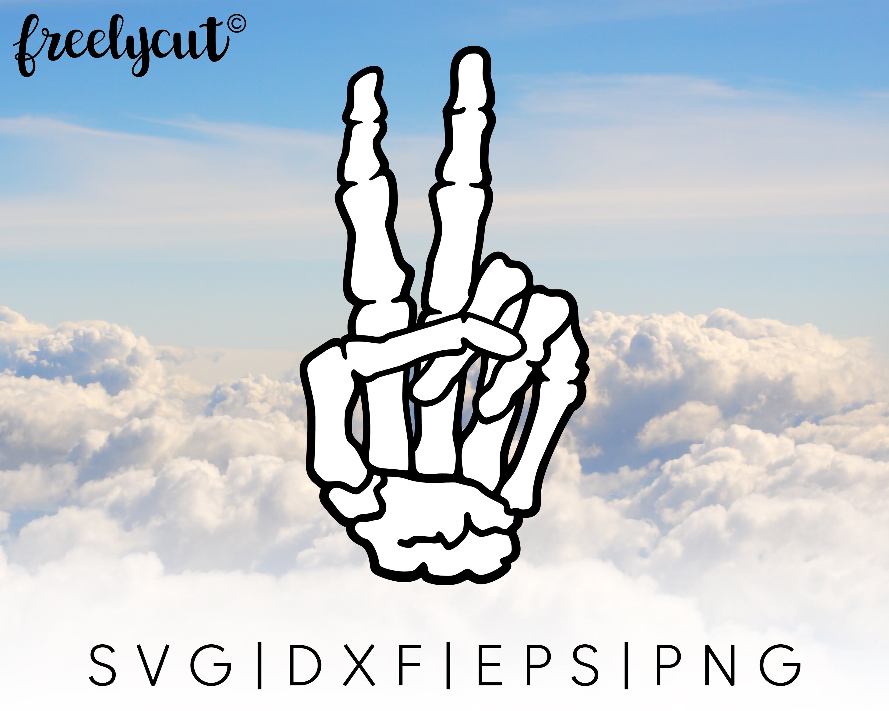 Skeleton Hand Peace Sign SVG Cut File Template for Cricut | Etsy