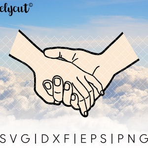 Two Hands Together SVG Cut File Template for Cricut, Silhouette, Cutting Machines, Holding Hands svg, Hands Clipart, two hands svg