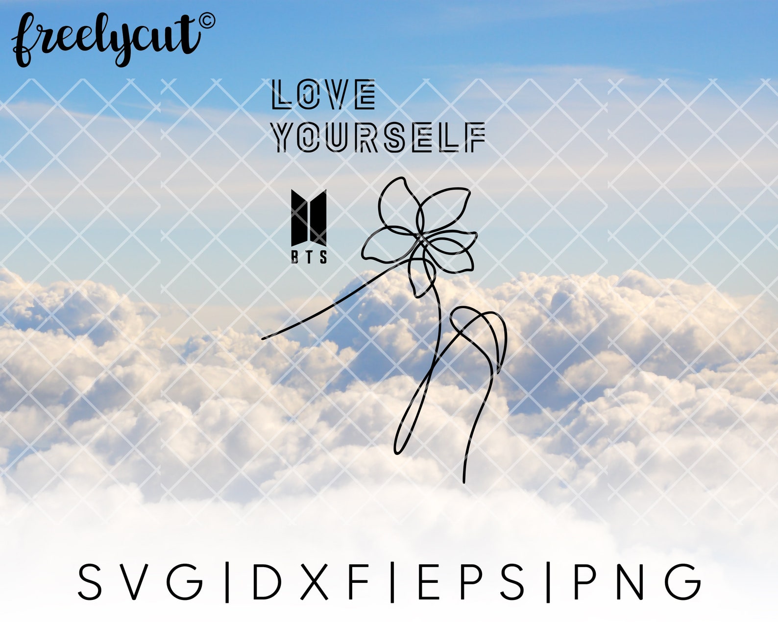 BTS Love Yourself Flowers Package SVG Cut File Template for Etsy