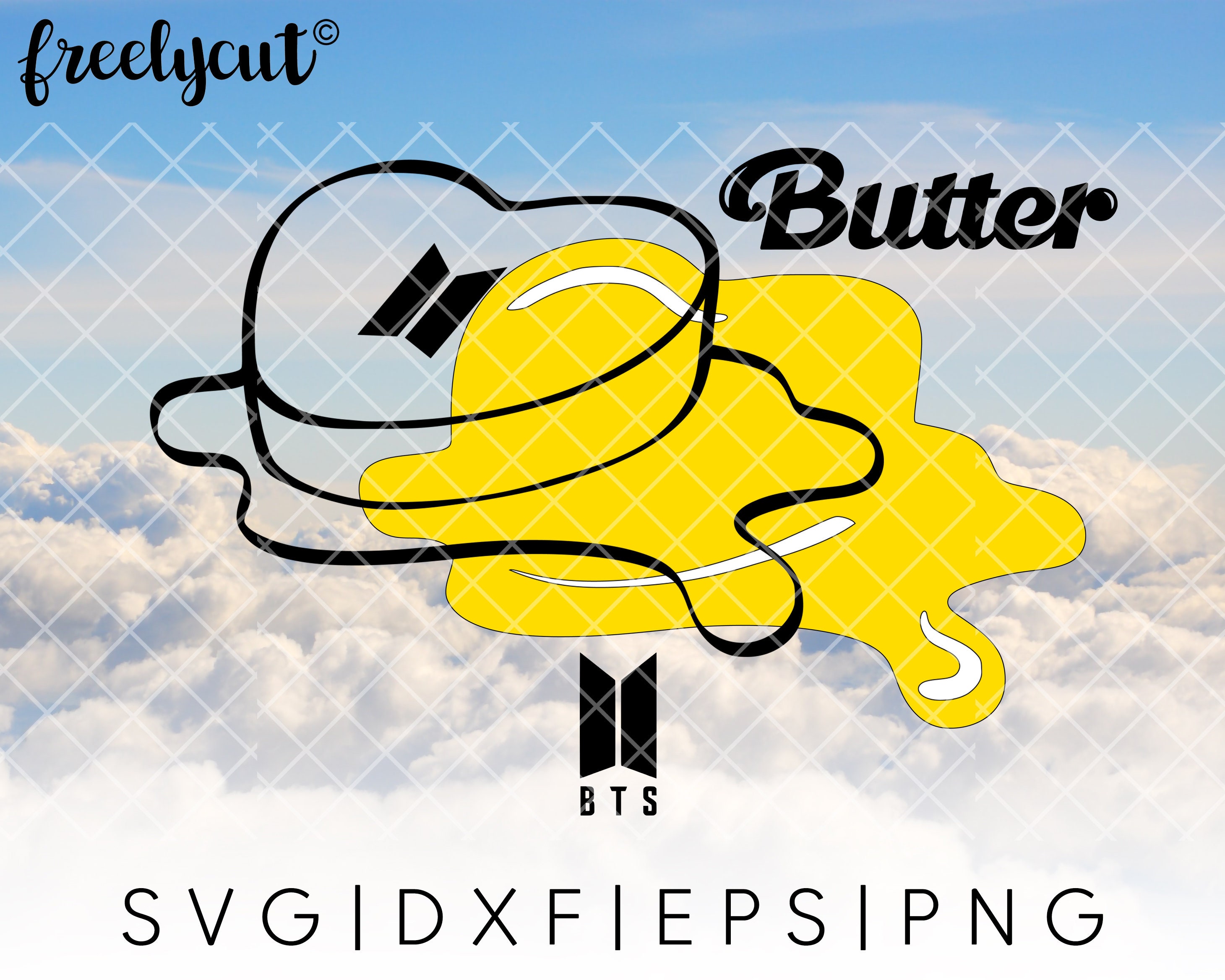 BTS Layered Butter Logo Package SVG Cut File Template for Etsy