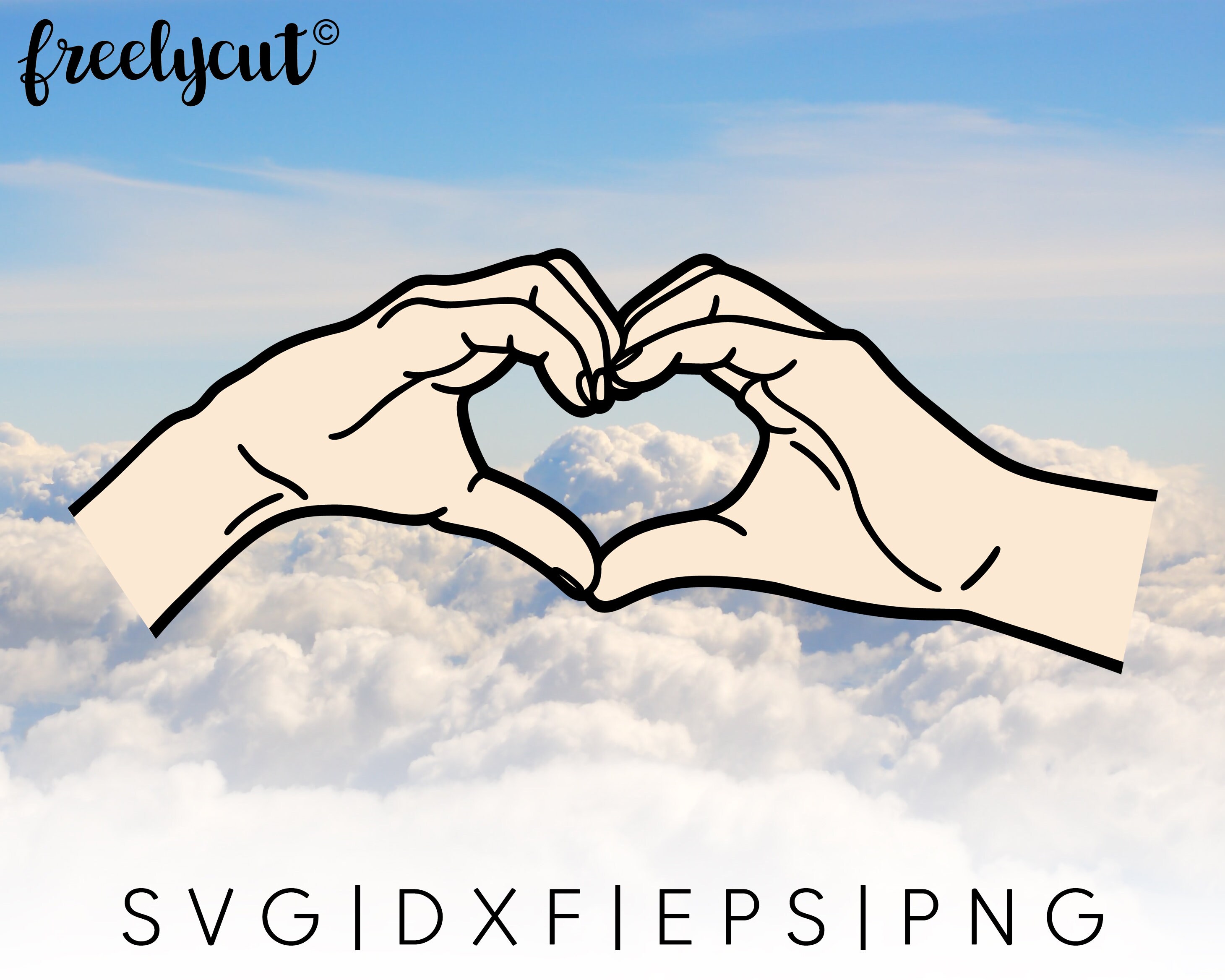 Heart With Hands SVG Cut File Template for Cricut, Silhouette, Cutting ...