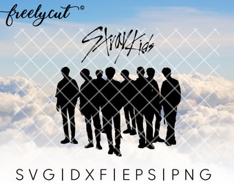 Kpop Stray Kids SVG カット ファイル テンプレート (Cricut、シルエット、カッティング マシン用)、Stray Kids シルエット SVG、Stray Kids ロゴ クリップアート、Kpop SVG