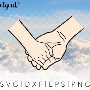 Holding Hands Adult and Child SVG Cut Template for Cricut, Silhouette, Cutting Machines, layered hands svg, family hold hands clipart