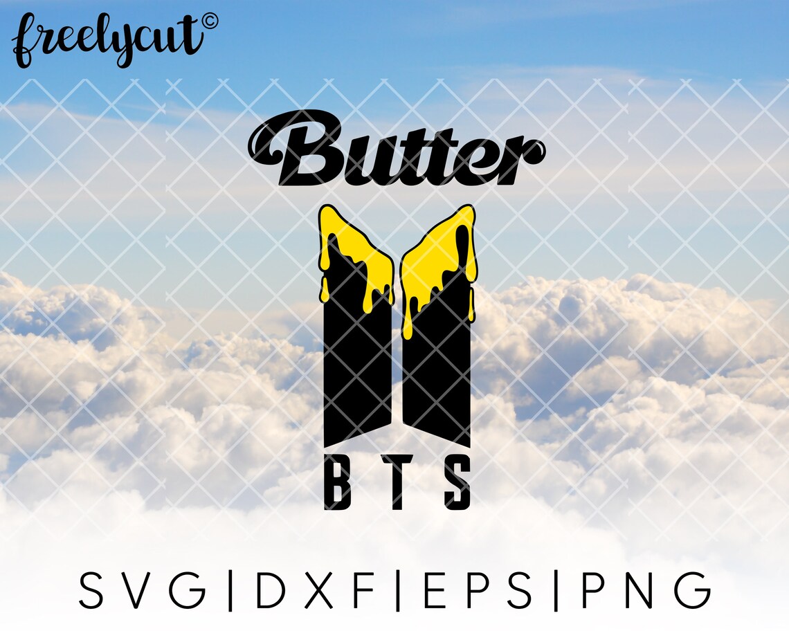 BTS Layered Butter Logo Package SVG Cut File Template for Etsy Hong Kong