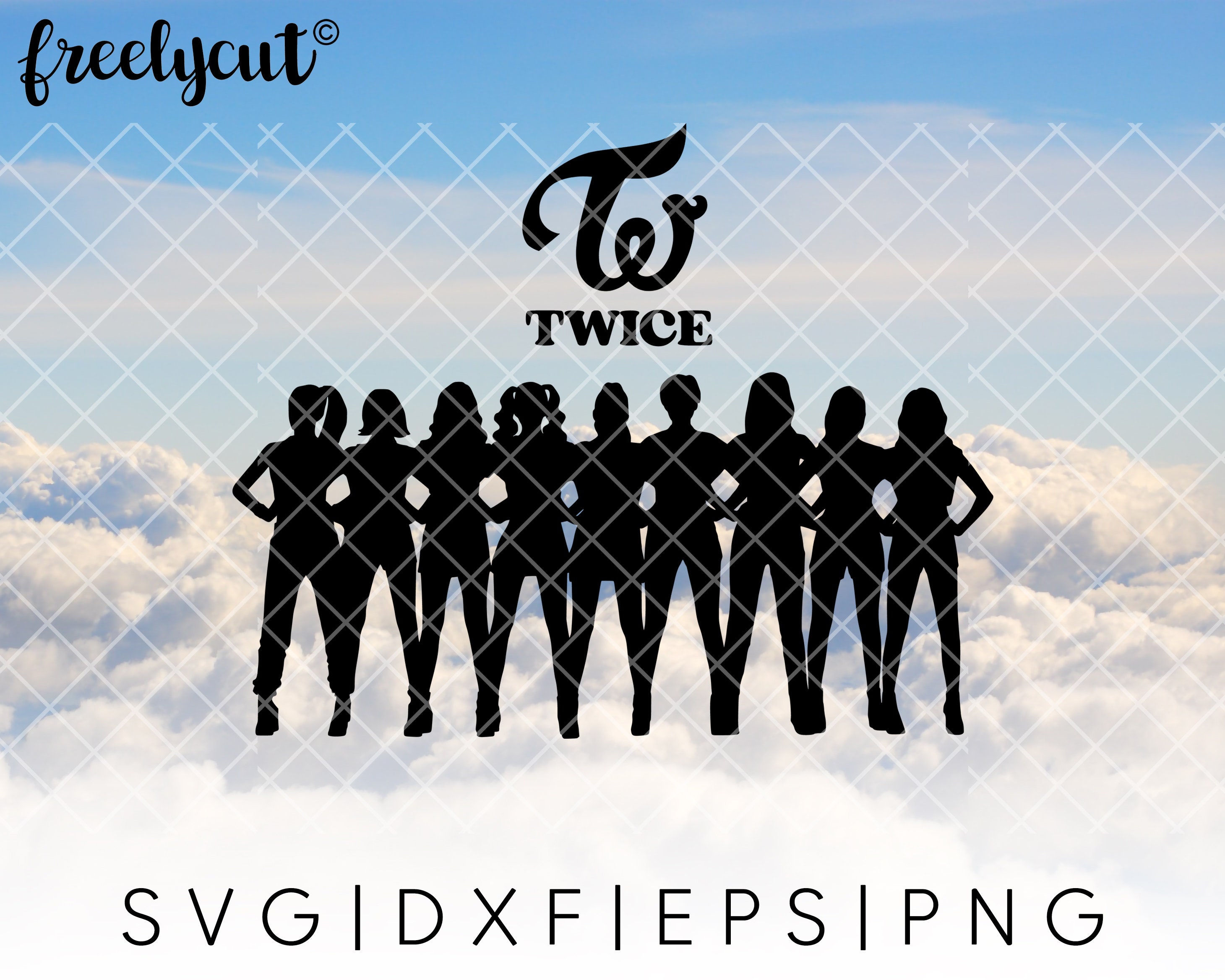 Kpop 立っている TWICE SVG カット ファイル テンプレート (Cricut