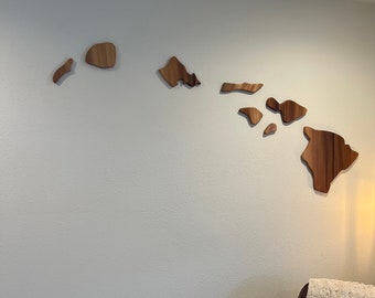 Wooden Hawaiian Island Wall art, Hawaiian Island wall decor, Wooden Hawaiian Island Chain, wall hanging