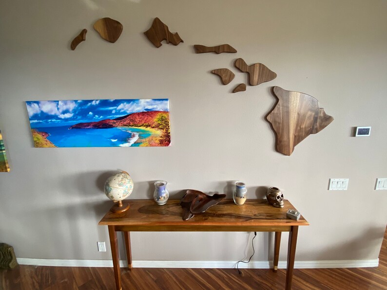 Wooden Hawaiian Island Wall Art Hawaiian Island Wall Decor Etsy