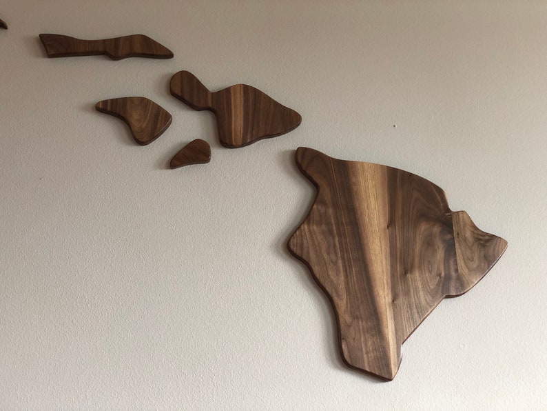 Wooden Hawaiian Island Wall Art Hawaiian Island Wall Decor Etsy