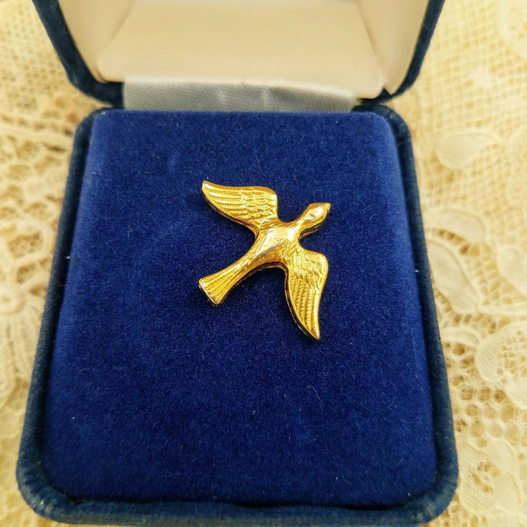 Vintage Bird Lapel Pin, Gold Tone Dove Tack Pin, Scatter Pin Etsy